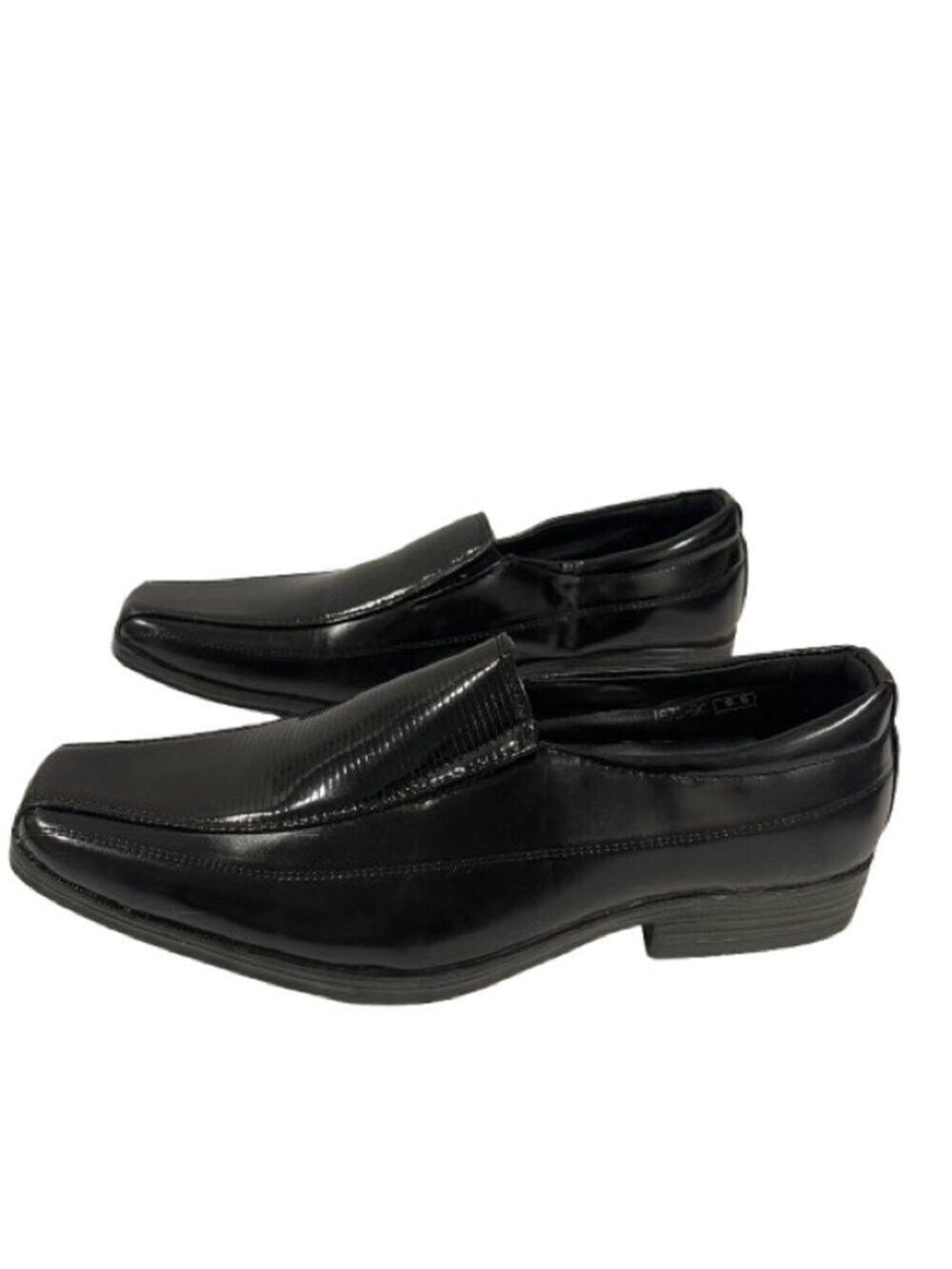 Men’s Royal Shoes Black Leather Slip On Oxford Dress Shoes Size 8 US!